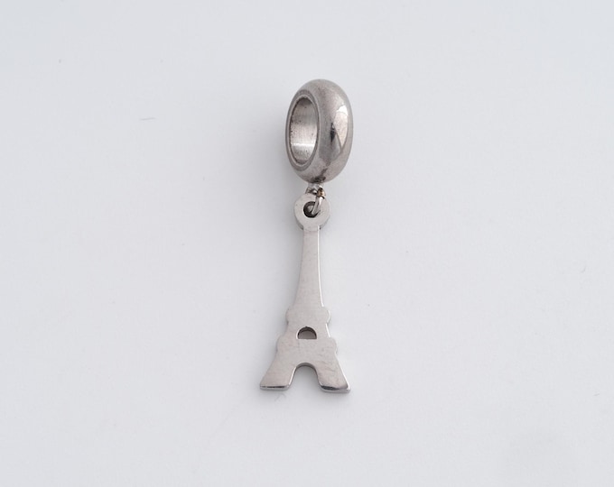 Stainless Steel Eiffel Tower Pendant,Eiffel Tower Charms,Eiffel Tower Charm Bracelet Necklace for DIY Jewelry Making Supply,26.7x7.4x1.3mm