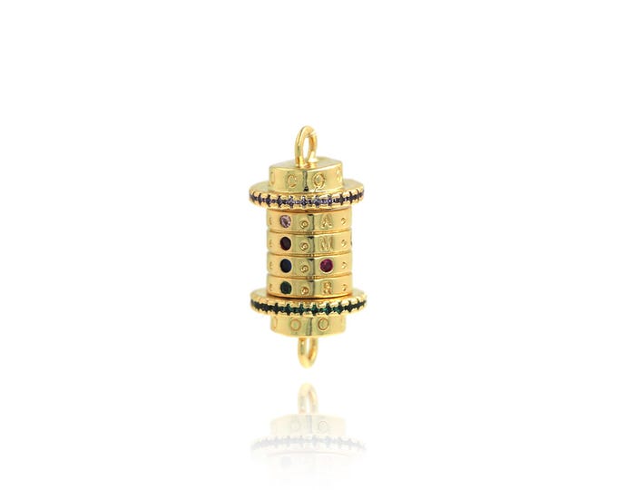 Game Connectors, 18K Gold Filled Game Connectors, Micropavé CZ Game Connectors, DIY Jewelry Supplies,24.8x12x12mm