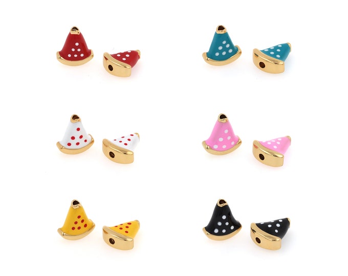 18K Gold Filled Christmas hat Beads,Gold Christmas hatBeads,Spacer Beads, DIY Gold Jewelry Making