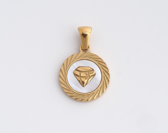 Stainless Steel Diamonds Pendant,Diamonds Charms,Enamel Diamonds Charm Bracelet Necklace for DIY Jewelry Making Supply,23x15x1.6mm