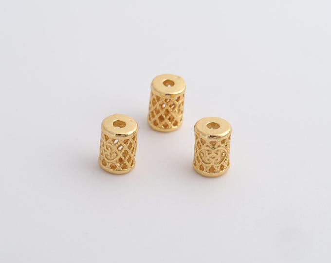 1 pcs 18K Gold Filled Tube Beads,Gold Tube Beads,DIY Bracelet Necklace Earrings Jewelry Making,6.8x4.8mm