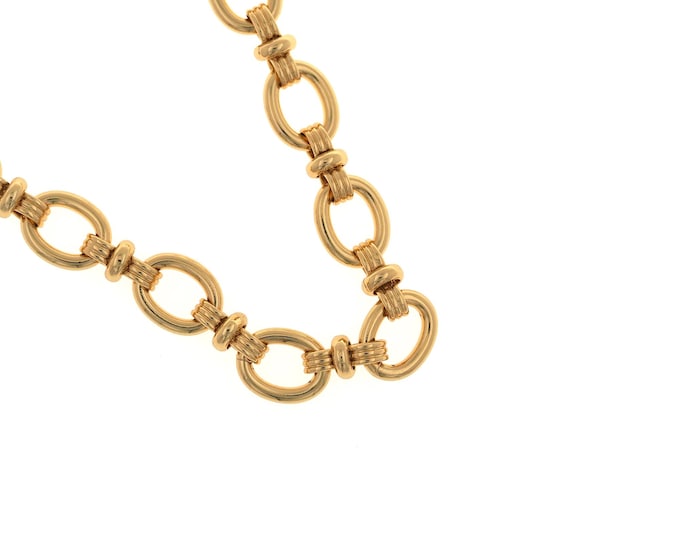 18K Gold Filled Oval Chain, Welding Chain,Discovery Chain, Semi-Finished Necklace and Bracelet DIY Making Supplies,11.2x8.8x1.8mm