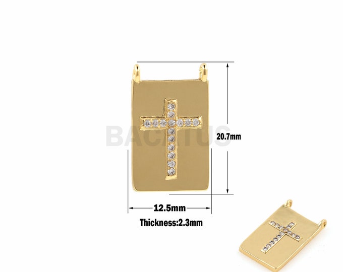 1PCS Cross Pendant, Religious Pendant, Rectangular Cross Necklace, Rectangular Charm, Suitable For Jewelry Making 20.7x12.5x2.3mm