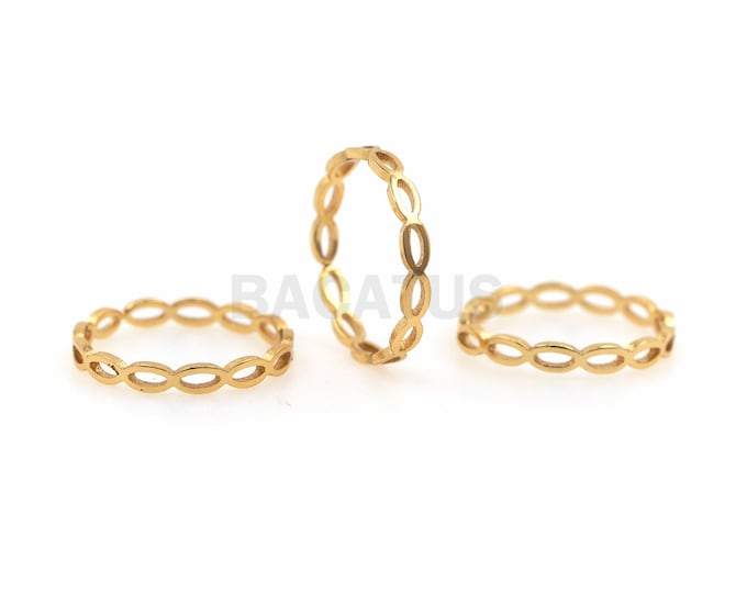 1PCS  Oval Superimposed Ring Women's Minimalist Hollow Open Ring Qixi Festival Gift 18K Gold Filling Adjustable Ring