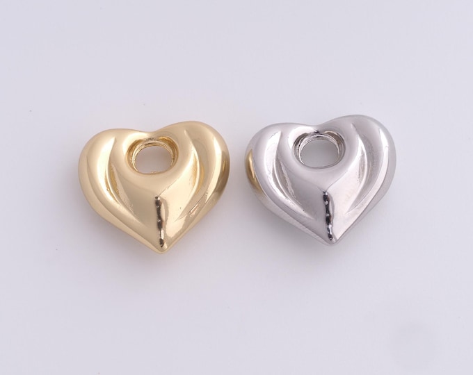 Gold Heart Pendant Golden Fluffy Heart Necklace Gold Filled Love and Friendship Necklace DIY Jewelry Making Accessories,18.6x20.3x7.4mm