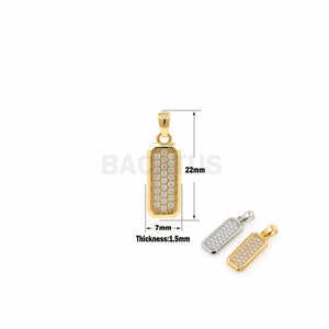1Pcs Rectangular Pendant Jewelry Is Suitable For Bracelets, Necklaces, Jewelry Making Supplies, Cubic Zirconia Simple Pendant Accessories