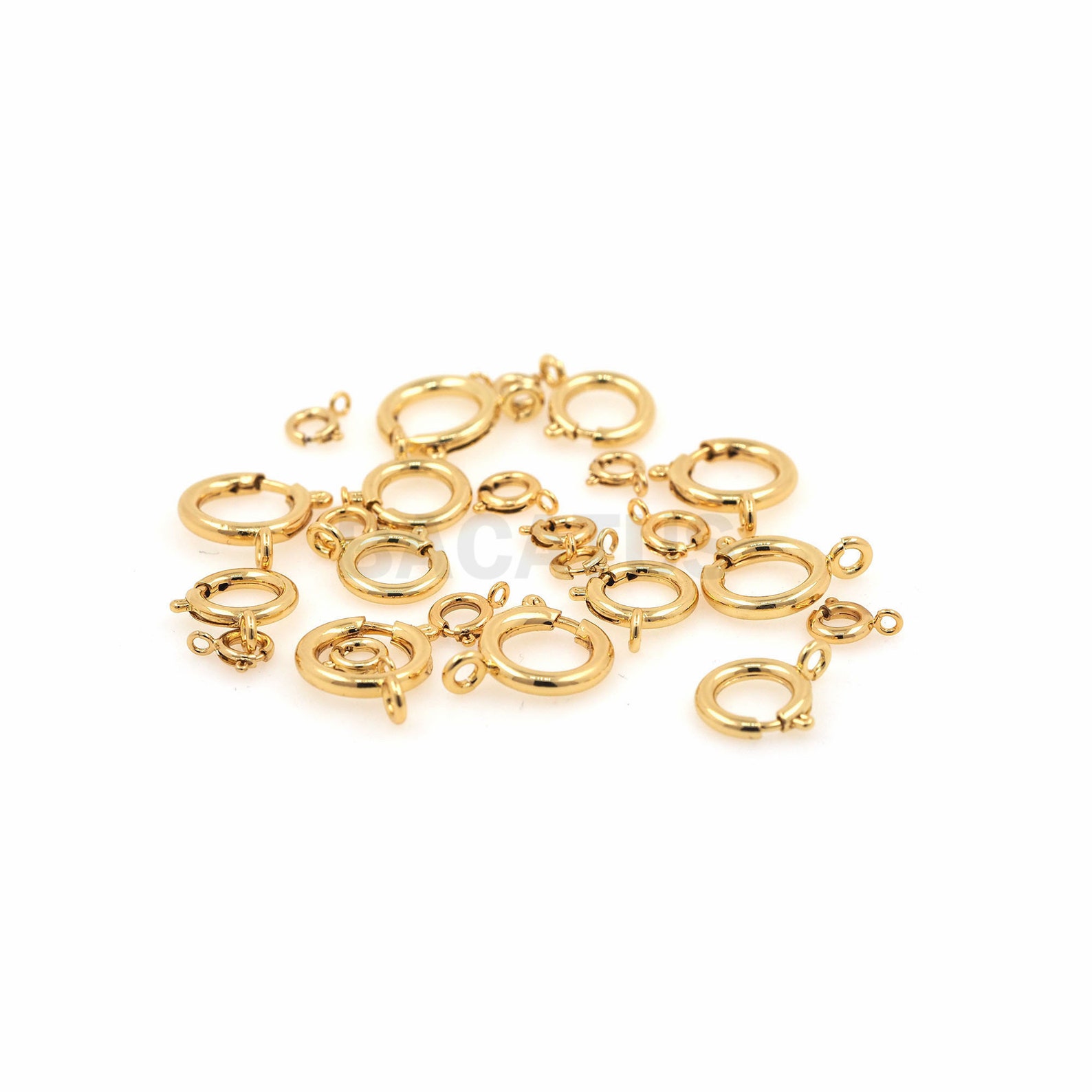 Round Spring Clasp Necklace Clasp Gold Spring Clasp Jewelry Etsy