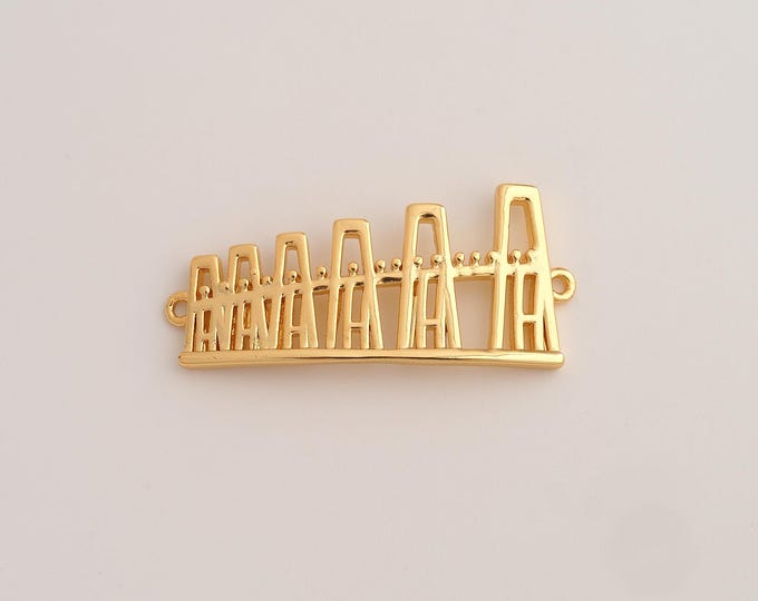 18K Gold Filled Bridge Connector,Bridge Connector,Bridge Connector for Jewelry Making 37x17.2x2mm