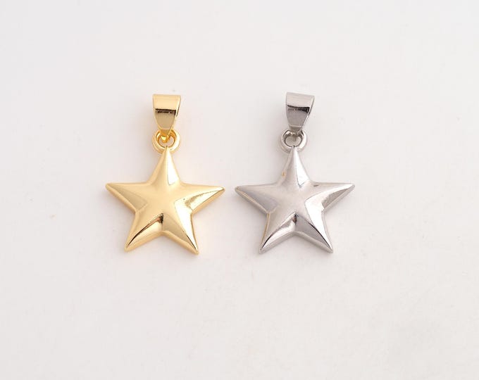 5 pcs 18K Gold Filled Star Charm,Dainty Celestial Pendant,Starburst Pendant ,DIY Jewelry Supplies,21x14.6x2.8mm
