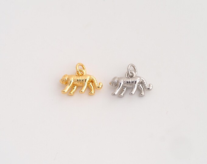 5 pcs 18K Gold Filled Tiger Charm,Dainty Animal Pendant,Tiger Pendant ,DIY Jewelry Supplies,9.7x12.2x3.6mm