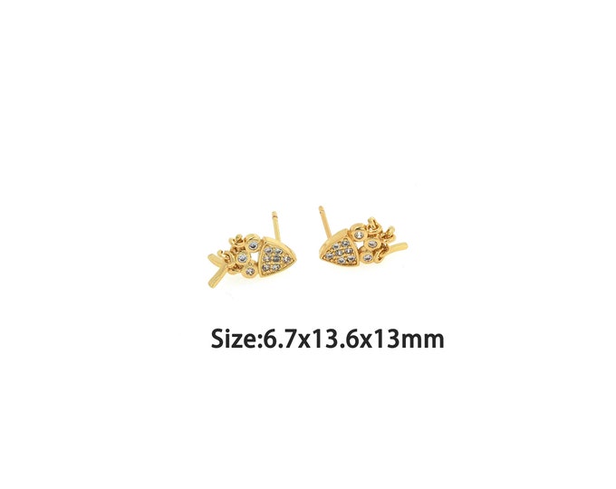 1pair 18K Gold Filling Triangle Stud Earrings,Gold Triangle Stud Earring,Simple Stud Earrings,Gift for Her