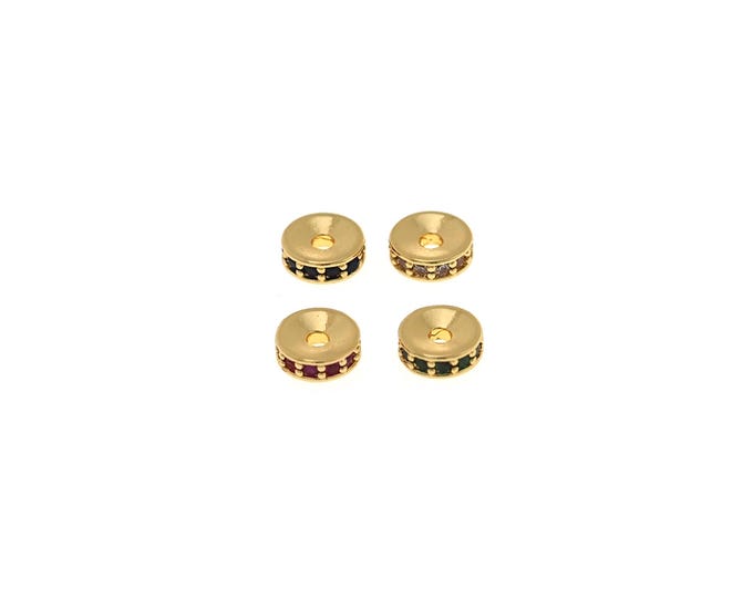 Flat Rectangular Beads,18K Gold Filled Donut Beads, DIY Jewelry Beaded Supplies 6x6x1.9mm