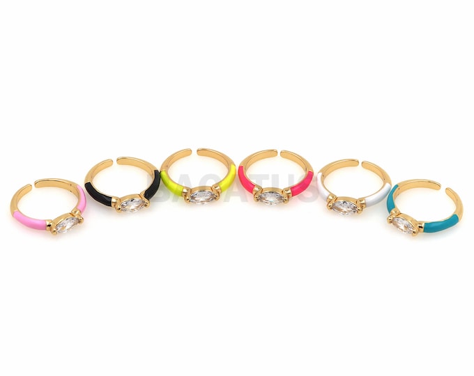 1PCS Micropavé Zircon Adjustable Ring, Enamel Ring, Simple Ring, Stackable Ring, Fake Diamond Ring, Wedding Ring