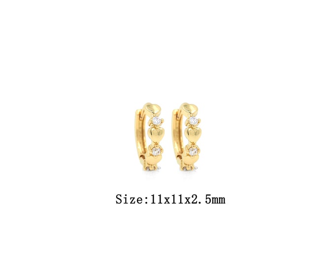1pair 18K Gold Filling Heart Earrings,Gold Dainty Heart Earring,Simple Earrings,Gift for Her