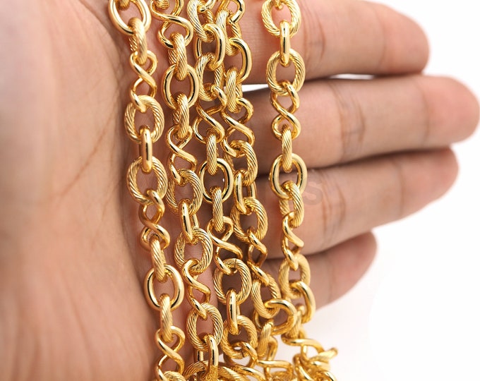 1 Meter,Twisted Chain,18K Gold Filled Layered Chain,Welded Chain,Unfinished Necklace,Gold Necklace,Thick Cable chain, Necklace Accessories