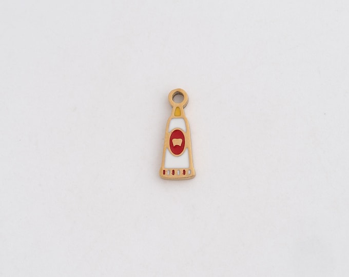 Stainless Steel Pen Pendant,Enamel Charms,Pen Charm Bracelet Necklace for DIY Jewelry Making Supply,12x4.5x1mm