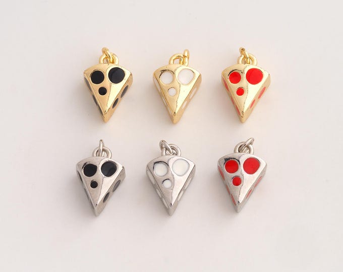 18K Gold Filled Cheese Charm,Dainty Enamel Cheese Pendant,Cheese Pendant ,DIY Jewelry Supplies,15x8.8x5.4mm
