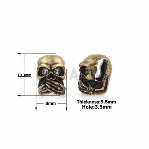 Antique skull beads, skull spacer beads, knife lanyard beads, DIY jewelry making 1pcs