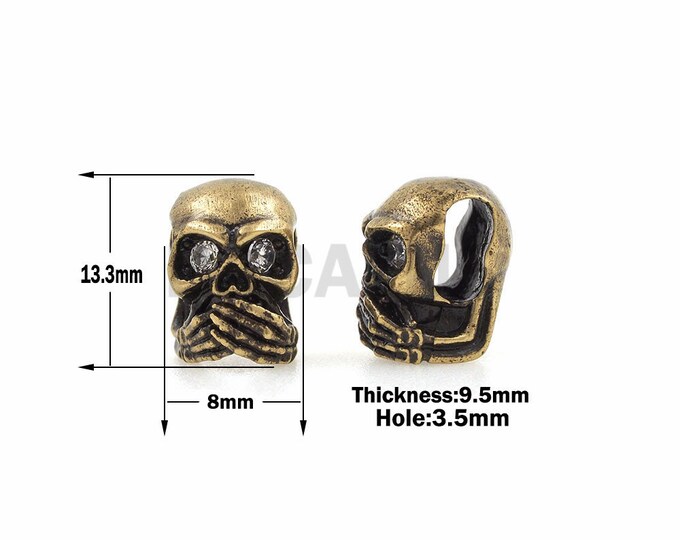 Antique skull beads, skull spacer beads, knife lanyard beads, DIY jewelry making 1pcs