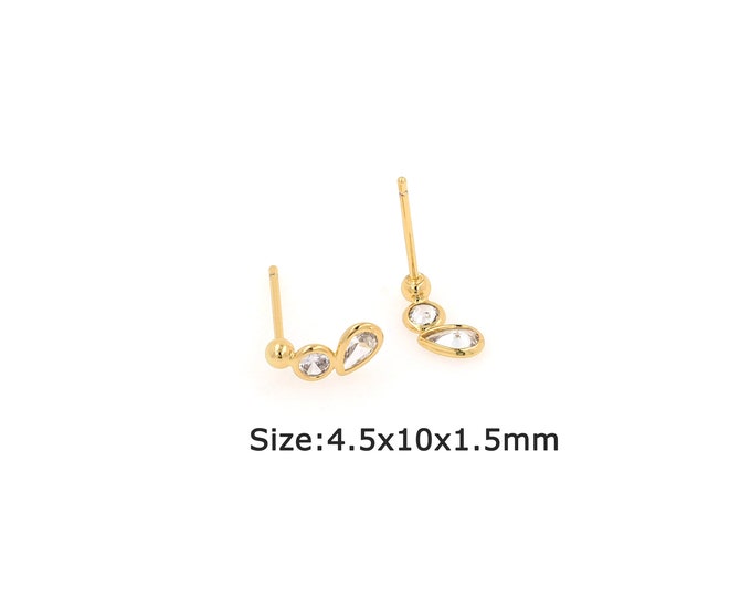 1pair 18K Gold Filling Water Drop Stud Earrings,Gold Water Drop Stud Earring,Simple Stud Earrings,Gift for Her
