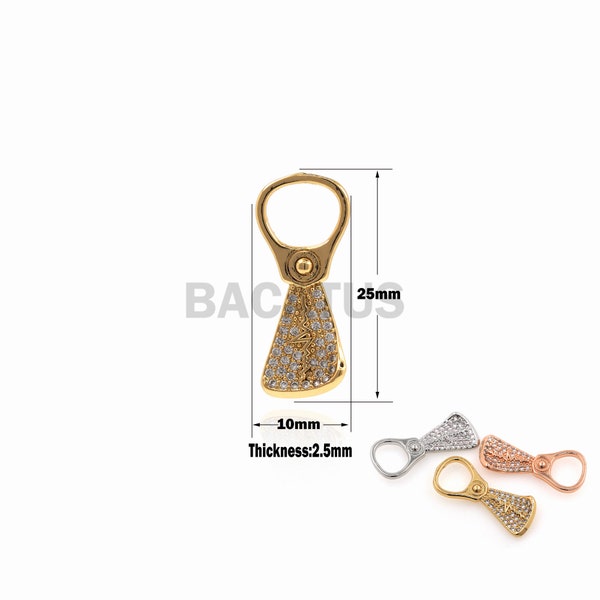1PCS Can ring Pendant, Beverage Jewelry, Micro-Pave, Suitable For Bracelets, Necklaces, Jewelry Making Supplies, 18K Gold Filled 25x10x2.5mm