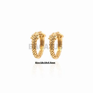 1Pair Gold Hoop Oorbellen, Kleine Hoepel Oorbellen, Cheetah Oorbellen, Women's Fashion Trend Oorbellen, 18K Gold Vulling 18x19x5.5mm