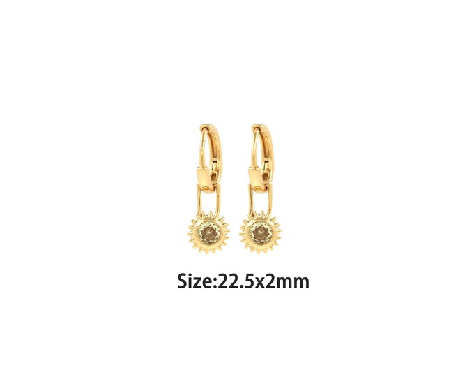 1pair 18K Gold Filling Sun Earrings,Gold Dainty Sun Earring,Simple Earrings,Gift for Her