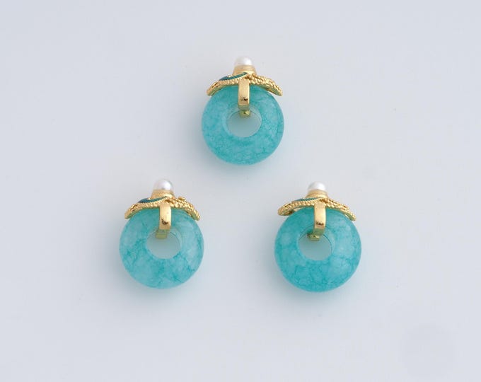 Natural Stone Spacer Beads,18K Gold Filled Flat Beads, Disc Beads DIY Bracelet Necklace Earrings Jewelry Making,13x5.3mm