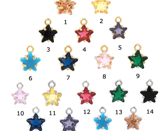 18K Gold Filled Star Pendant,Gold Dainty Star Charms,Simple Pendant Bracelet Necklace for DIY Jewelry Making Supply