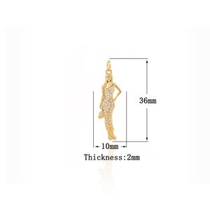 18K Gold Filled Model Pendant,Gold Dainty Model Charms,Model Charm Bracelet Necklace for DIY Jewelry Making Supply