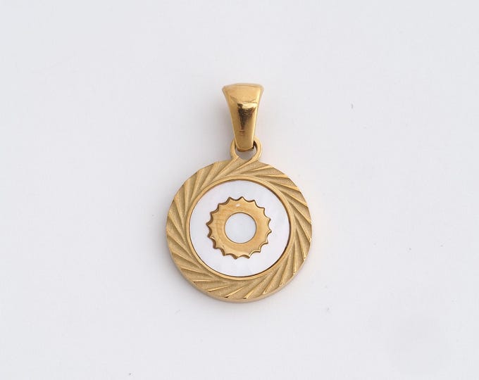 Stainless Steel Gear Pendant,Round Charms,Enamel Gear Charm Bracelet Necklace for DIY Jewelry Making Supply,23x15x1.6mm