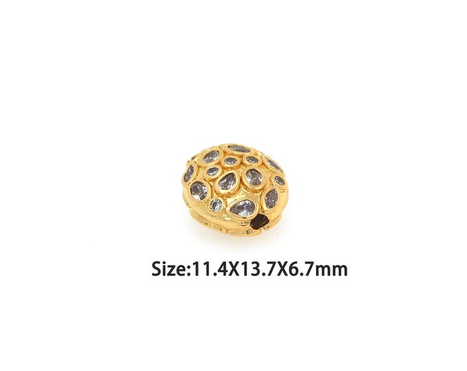 18K Gold Filled Turtle Shell Beads,Gold Simple Beads,Dainty Beads,Spacer Beads, DIY Gold Jewelry Making