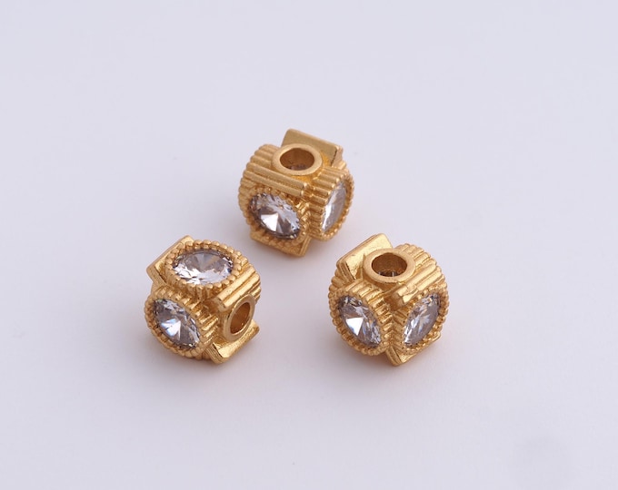 18K Gold Filled Square Spacer Beads,Gold Square Beads, Square Beads DIY Bracelet Necklace Earrings Jewelry Making,8.3x7.6mm