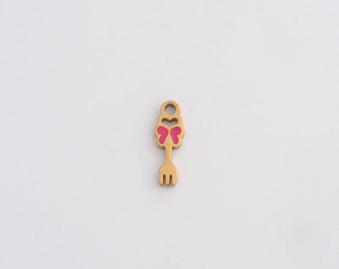 Stainless Steel Fork Pendant,Butterfly Fork Charm for DIY Jewelry Making Supply,12.2x4x1.3mm