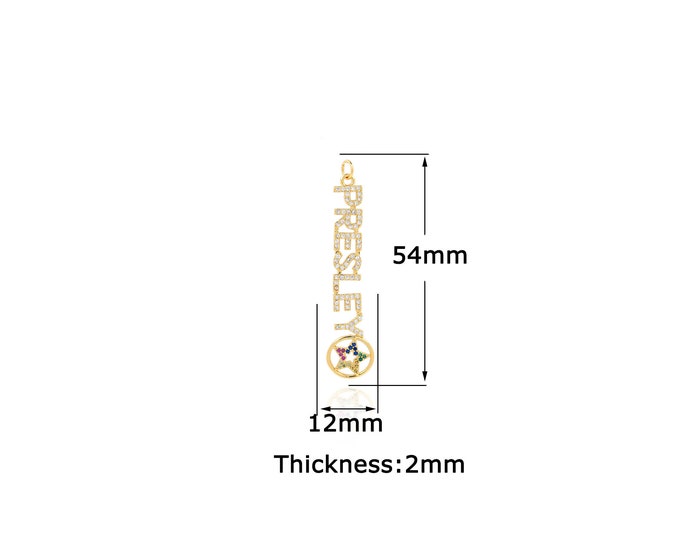18K Gold Filled Letter pendant,Gold Dainty Star Charms,Simple pendant Bracelet Necklace for DIY Jewelry Making Supply