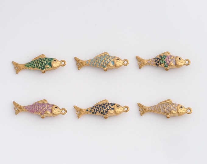 Stainless Steel Fish Connector,Enamel Charms,Fish Connector Bracelet Necklace for DIY Jewelry Making Supply,26x9x5.4mm