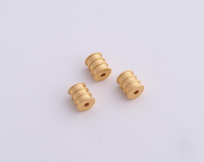 5 pcs 18K Gold Filled Cylinder Spacer Beads,Gold Tube Beads, Round Beads DIY Bracelet Necklace Earrings Jewelry Making,5x4mm