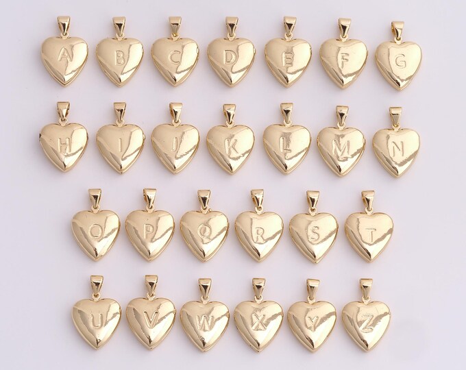 Initial Pendant,18K Gold Filled Letter Necklace, Alphabet Pendant, DIY jewelry Making Accessories,21.8x14x4.3mm