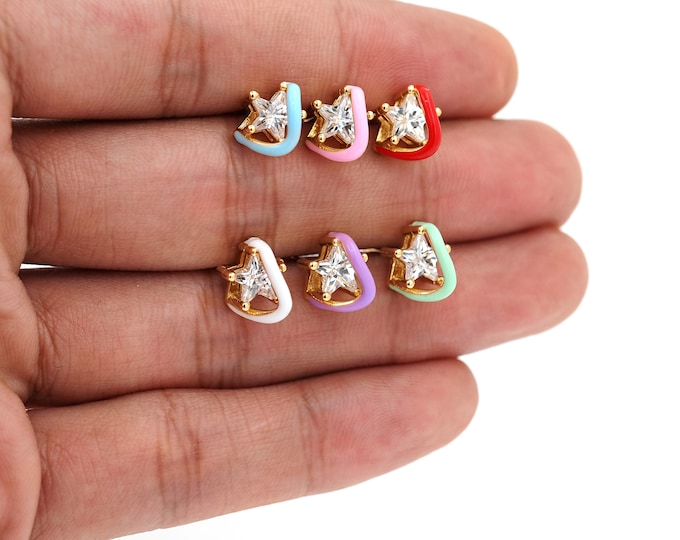 1 pair 18K Gold Filled Star Stud Earrings,Gold Dainty Star Stud Earrings,Simple Stud Earrings,Gift for Her