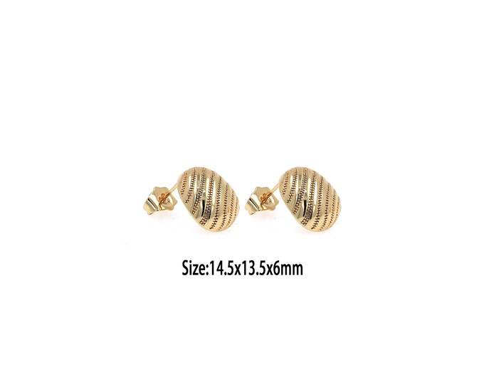 1pair 18K Gold Filled Thick Hoop Stud Earring,Chunky Large Hoop Stud Earrings,Gold Hoop  Earrings,Gold Earrings,Dainty Earrings,Gift For Her