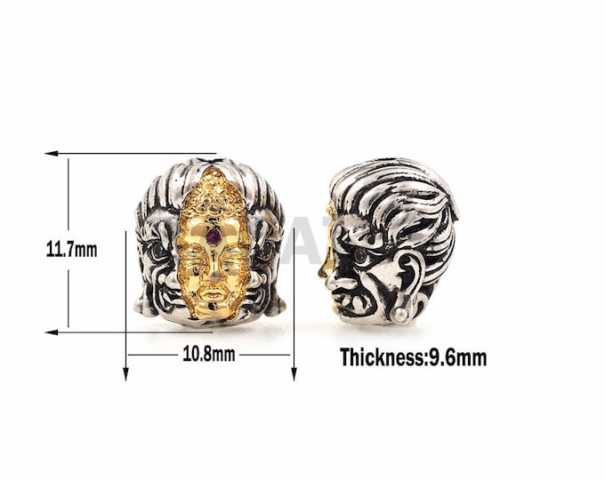Devil head, Buddha head, retro skull head, head changer, DIY beaded accessories 1pcs