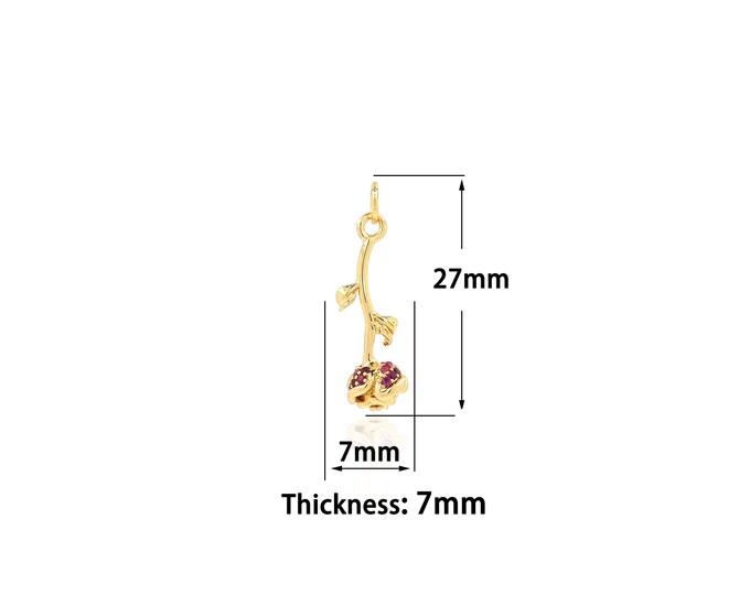 18K Gold Filled Flower Pendant,Gold Dainty Flower Pendant Charms,Simple pendant Bracelet Necklace for DIY Jewelry Making Supply