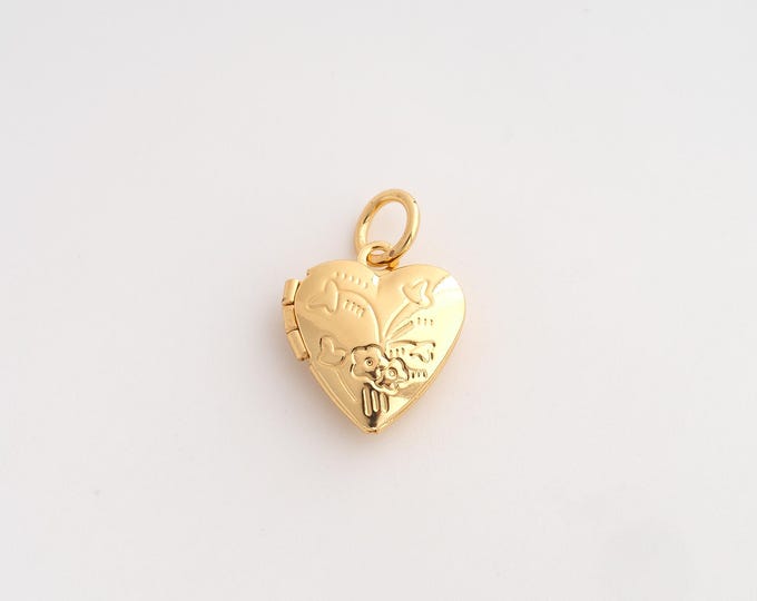 5 pcs 18K Gold Filled Heart Photo Frame Charm,Dainty Photo Frame Pendant,Heart Pendant ,DIY Jewelry Supplies,19x13.4x4.5mm