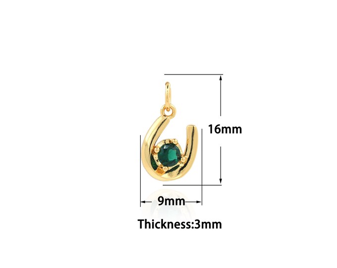 18K Gold Filled U Shaped pendant,Gold Dainty U Shaped Charms,Simple pendant Bracelet Necklace for DIY Jewelry Making Supply