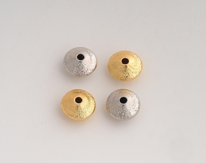 5 pcs Gold Round Beads, 18K Gold Filld Flat Beads,for Jewelry Making Supplies,9.6x5.7mm Hole 2mm