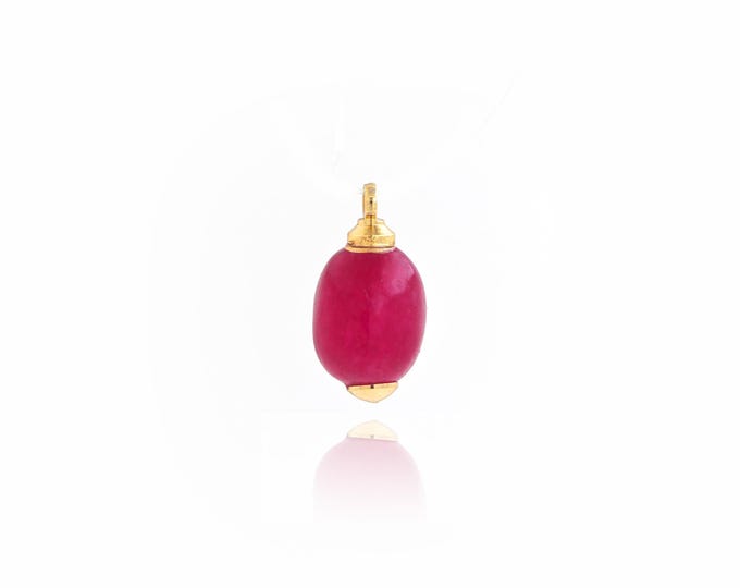 Natural Stone pendant 18K Gold Filled Oval Pendant,Gold Dainty Disc Charms,Bracelet Necklace for DIY Jewelry Making Supply,12.5x7x6.5mm