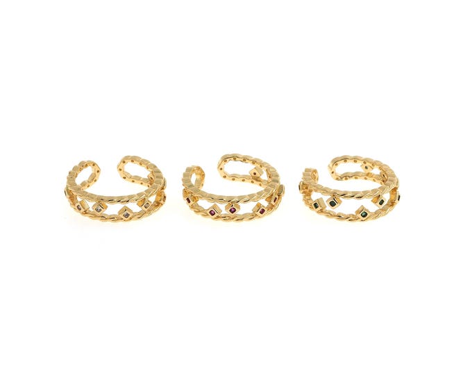 18K Gold Filled Triangle Ring,Gold Dainty CZ Open Ring,Simple Ring,Gift for Her