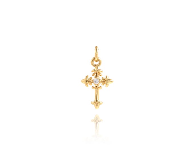 5 pcs Cross Pendant,18K Gold Filled Religious Necklace, Micropavé CZ Christian Pendant, DIY jewelry Making Accessories,16x8.3x2.3mm