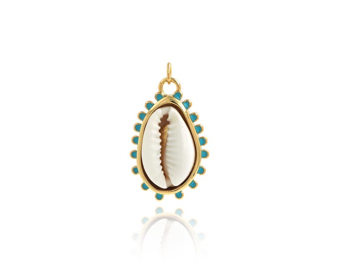Conch Pendant,18K Gold Filled Conch Necklace, Micropavé CZ Conch Pendant, DIY jewelry Making Accessories,31x18x8.4mm