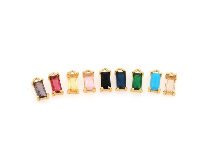 18K Gold Filled Square pendant,Gold Dainty Square Charms,Simple pendant Bracelet Necklace for DIY Jewelry Making Supply